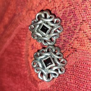 Vintage Genuine Garnet, 14k & .925 Earrings